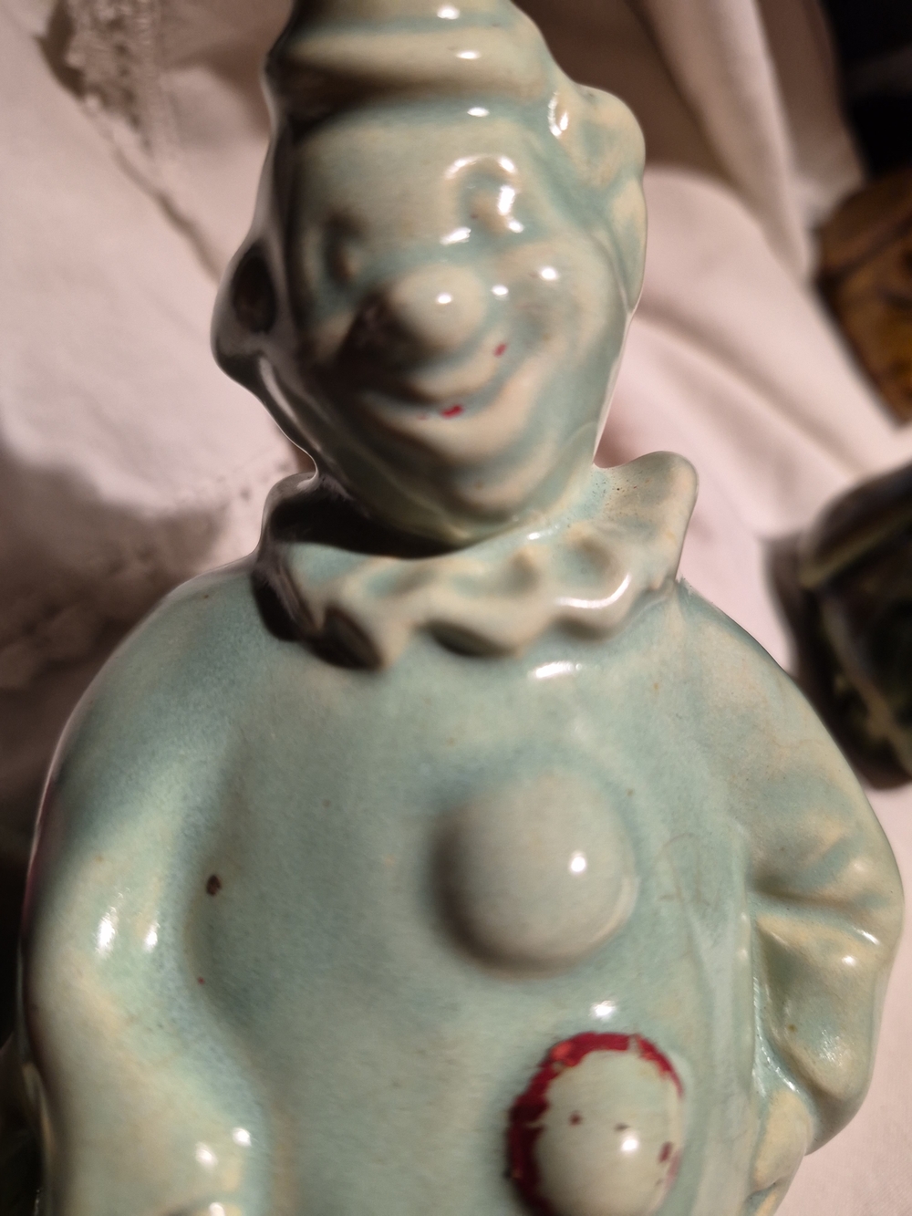 McCoy~~Ceramic Light Teal Clown Figurine Planter - Home Accents